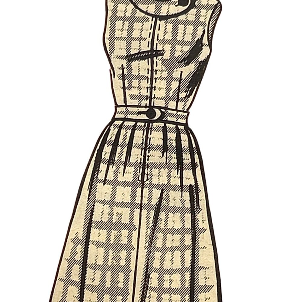 The Workbasket 1950s Sewing Pattern Size 16 1/2 Misses Dress Sleeveless Belted